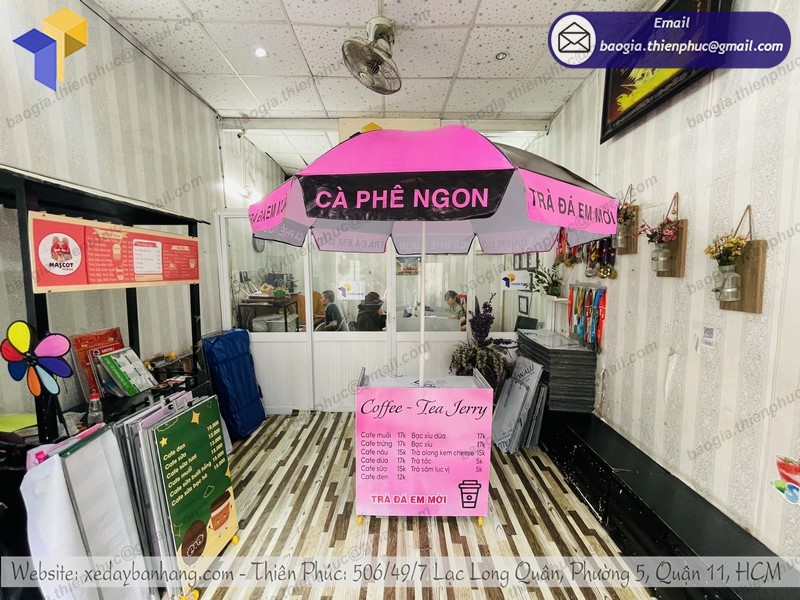 xe cà phê xếp gọn