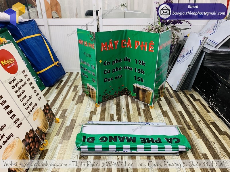 xe cà phê xếp m gọn