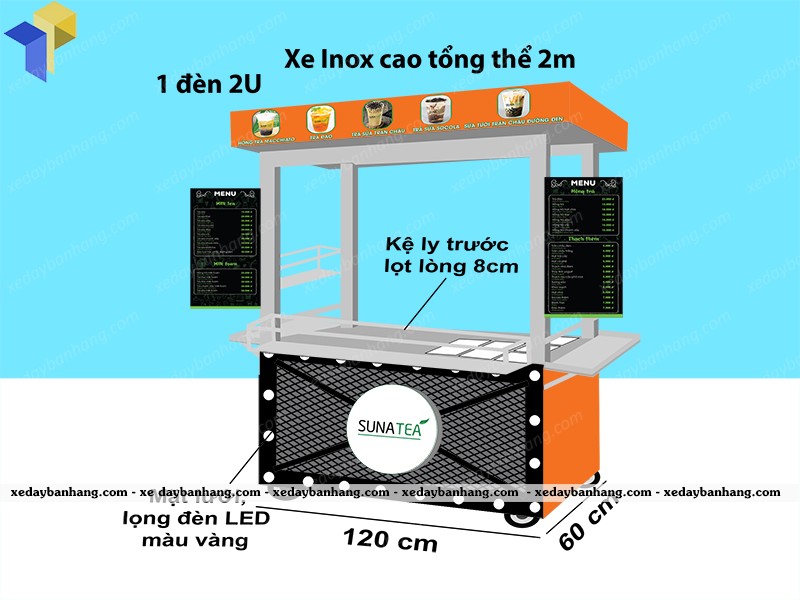 xe đẩy cà phê di động đẹp