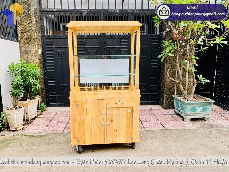 xe gỗ bán cafe hiện đại