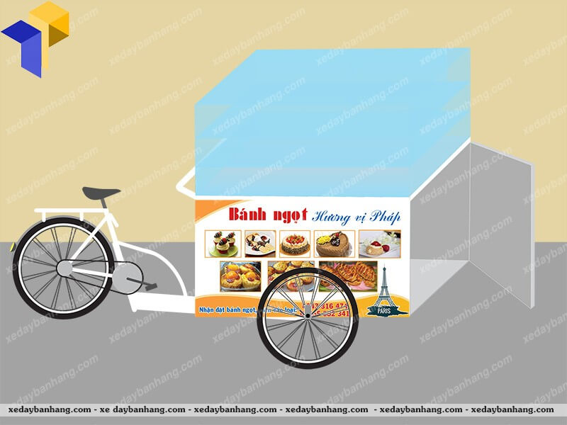 đóng xe đạp bán bánh ngọt