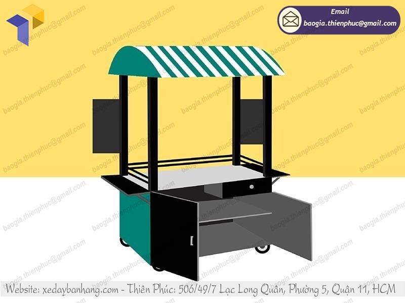 xe đẩy bán cà phê mang đi giá rẻ