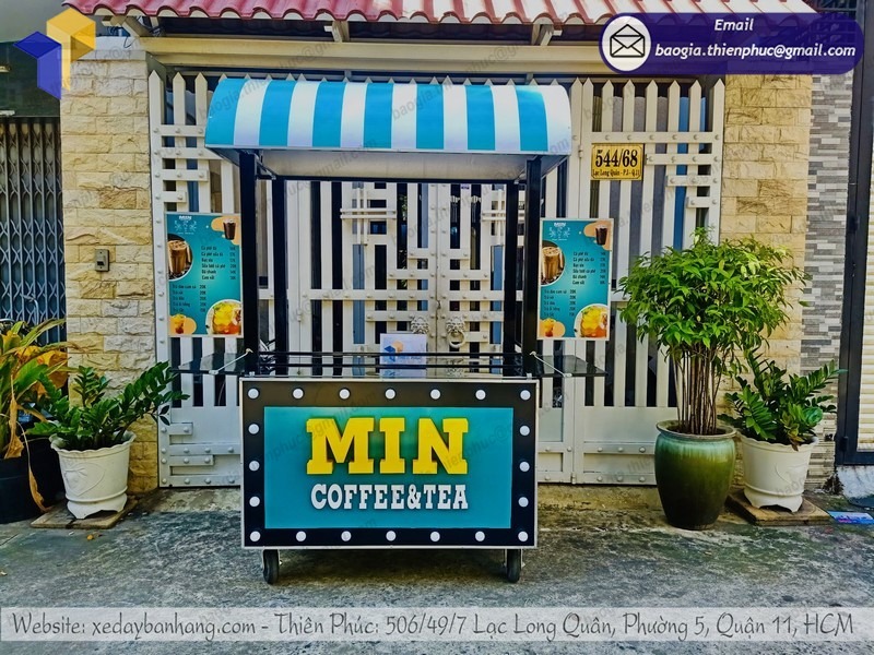 xe đẩy bán cà phê mang đi