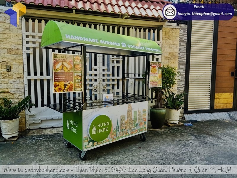 xe đẩy bán hamburger vỉa hè giá rẻ