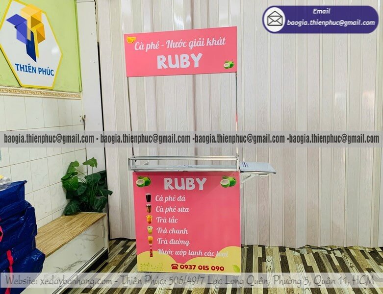 Xe đẩy bán nước giải khát đường phố xếp gọn giá rẻ kinh doanh sinh lời cao