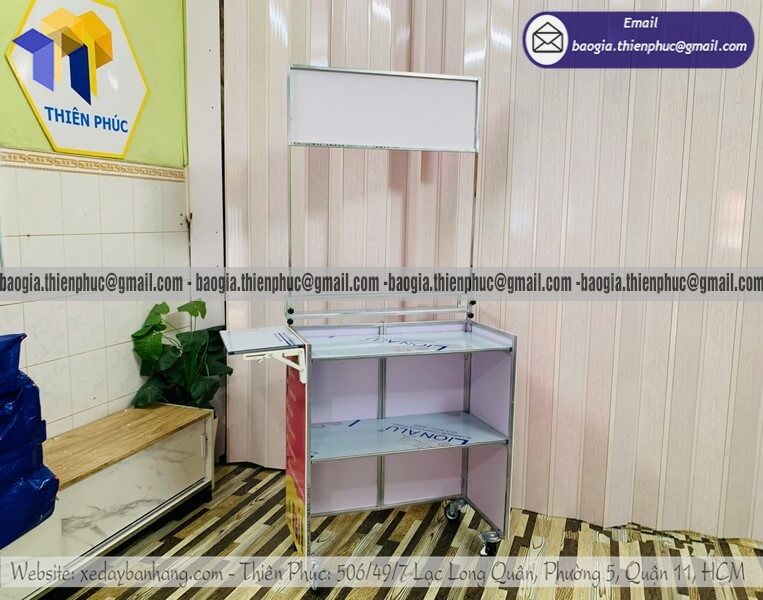 Xe đẩy bán nước giải khát đường phố xếp gọn giá rẻ bền đẹp, chắc chắn đẹp mắt