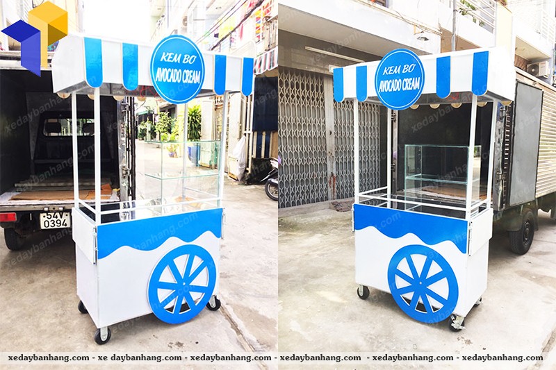 xe bán kem lưu động hậu giang
