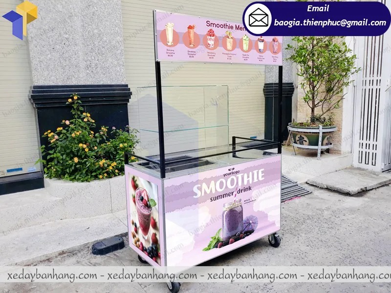 xe đẩy bán trà sữa sinh tố giá rẻ