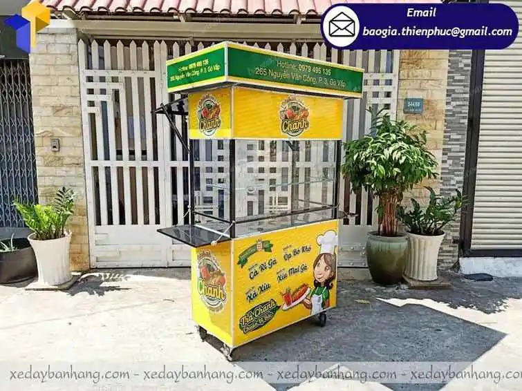 xe đẩy inox bán bánh mì giá rẻ