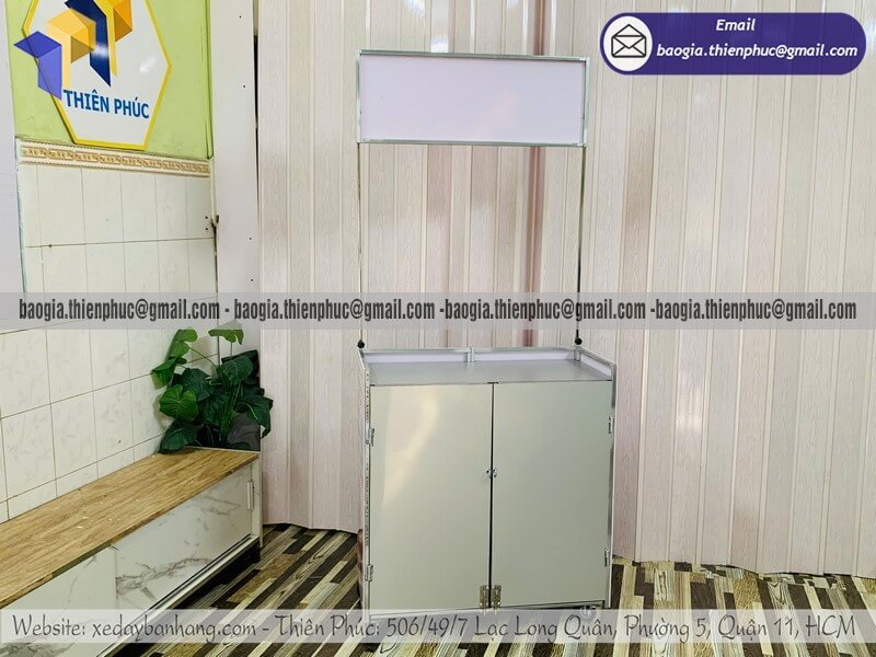 Xe đẩy trưng bày sản phẩm lắp ráp ngoài trời xếp gọn theo yêu cầu hà nội, cần thơ