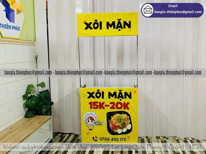 Xe gấp gọn bán đồ ăn hàng rong lưu động giá rẻ