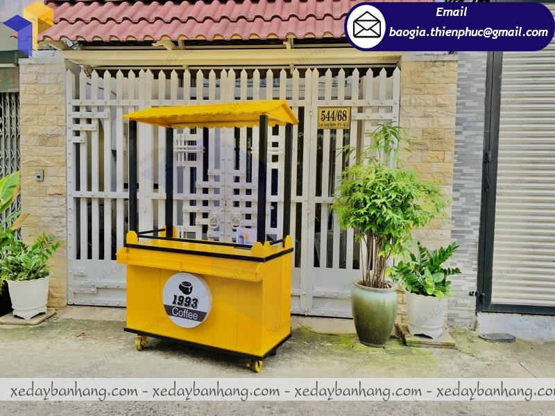 xe gỗ bán cà phê vỉa hè giá rẻ
