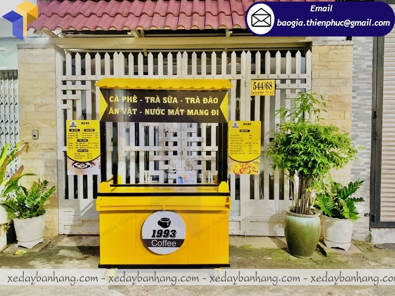 xe gỗ bán cafe take away