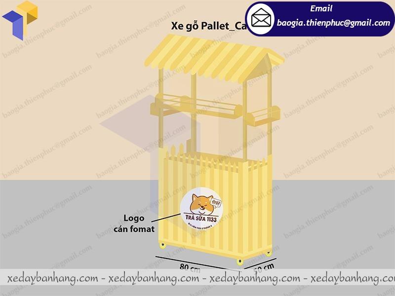 xe gỗ bán trà sữa nhà làm