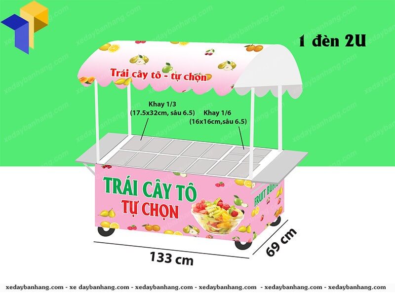 xe inox bán trái cây tô giá rẻ