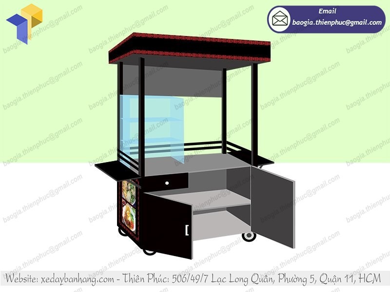 xe hủ tiếu bằng inox giá rẻ
