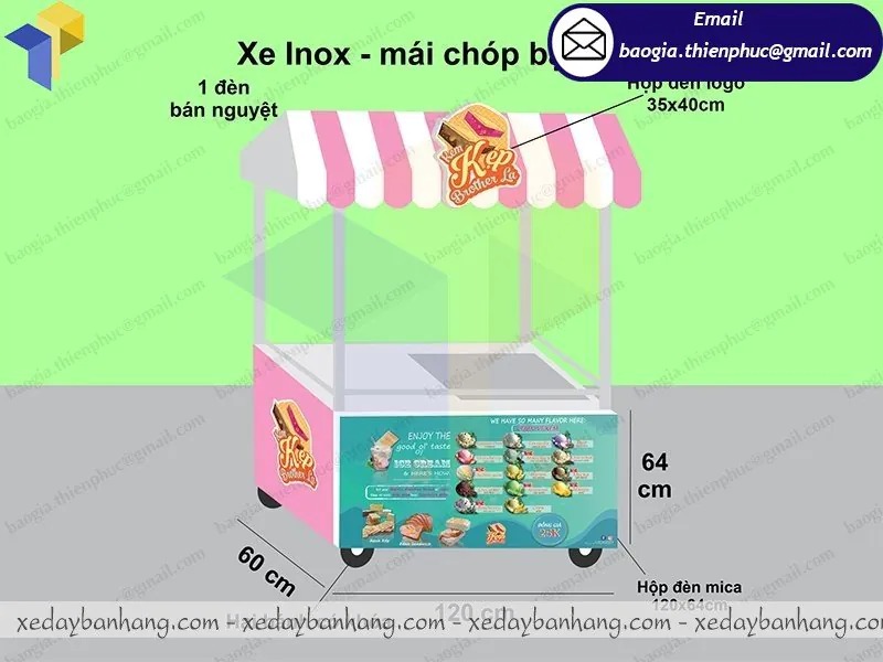 xe inox bán kem kẹp