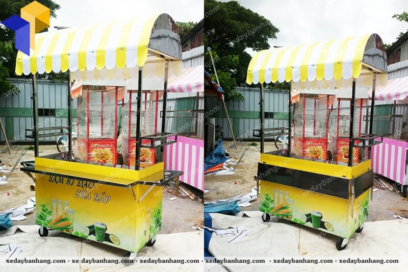 đóng xe bán sữa bắp giá rẻ