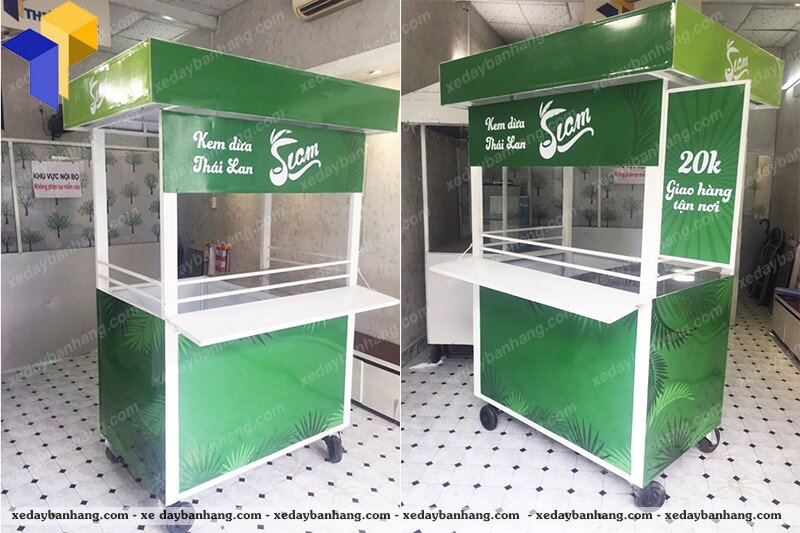 xe bán kem dừa lưu động