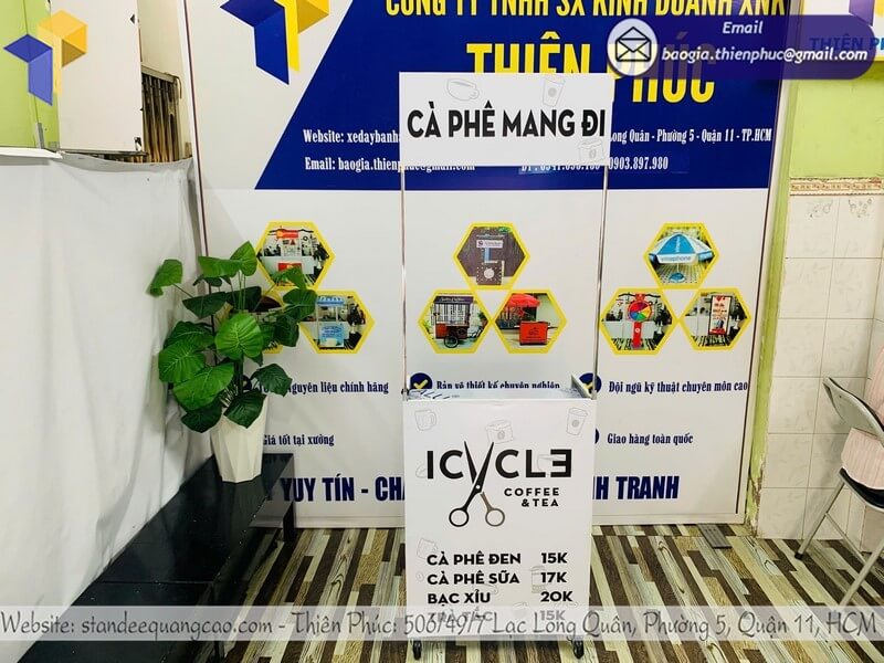 xe bán cà phê mang đi gấp gọn