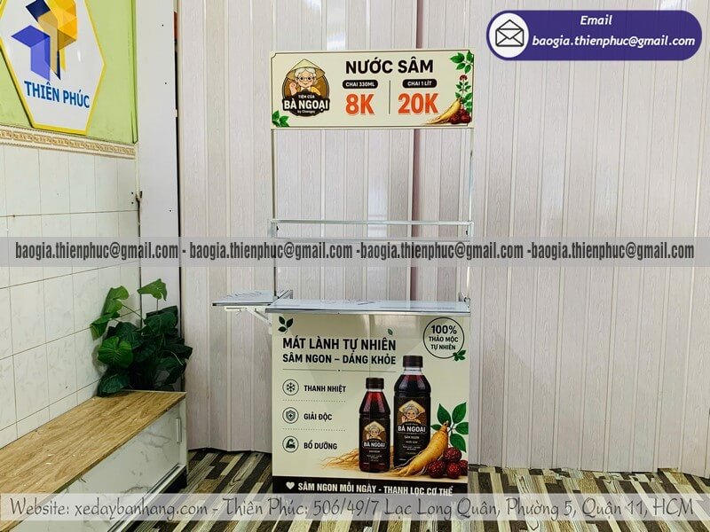Xe nước bán hàng rong gấp gọn di động giá rẻ ngoài trời cho genz thích tự do