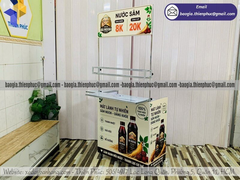 Xe nước bán hàng rong gấp gọn di động giá rẻ trực tiếp tiết kiệm tối đa