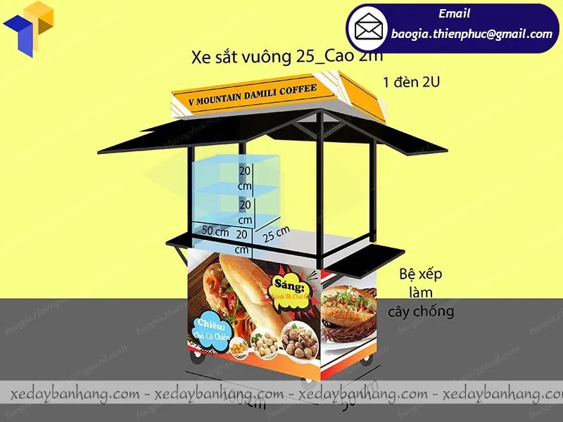 xe sắt bán bánh mì
