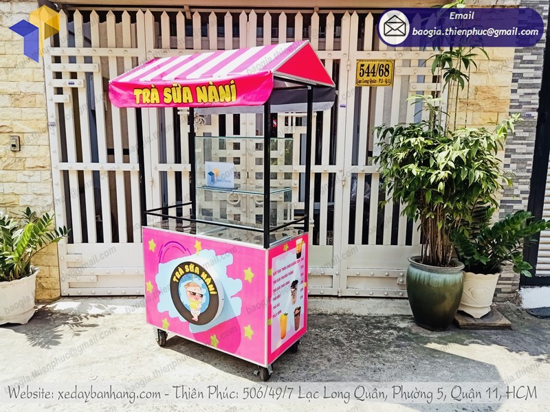xe sắt bán trà sữa mang đi rẻ