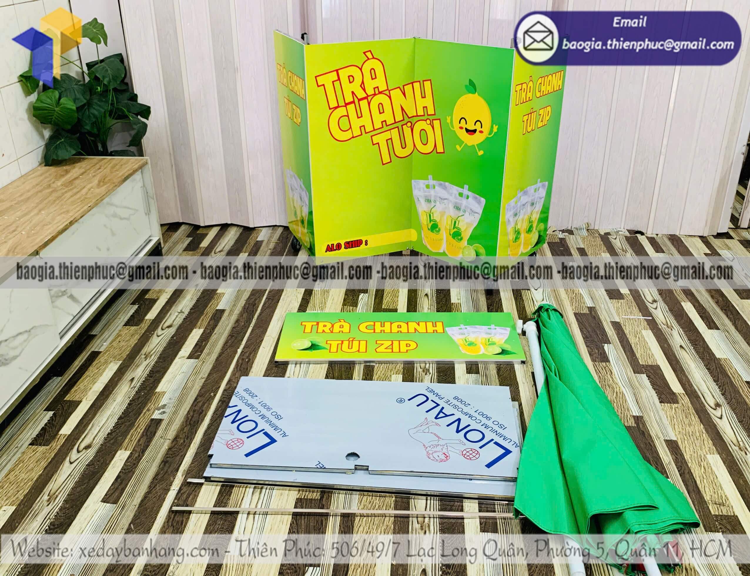Xe trà chanh tươi bán rong trên lề đường xếp gọn giá tốt cho đại lý kinh doanh lâu dài