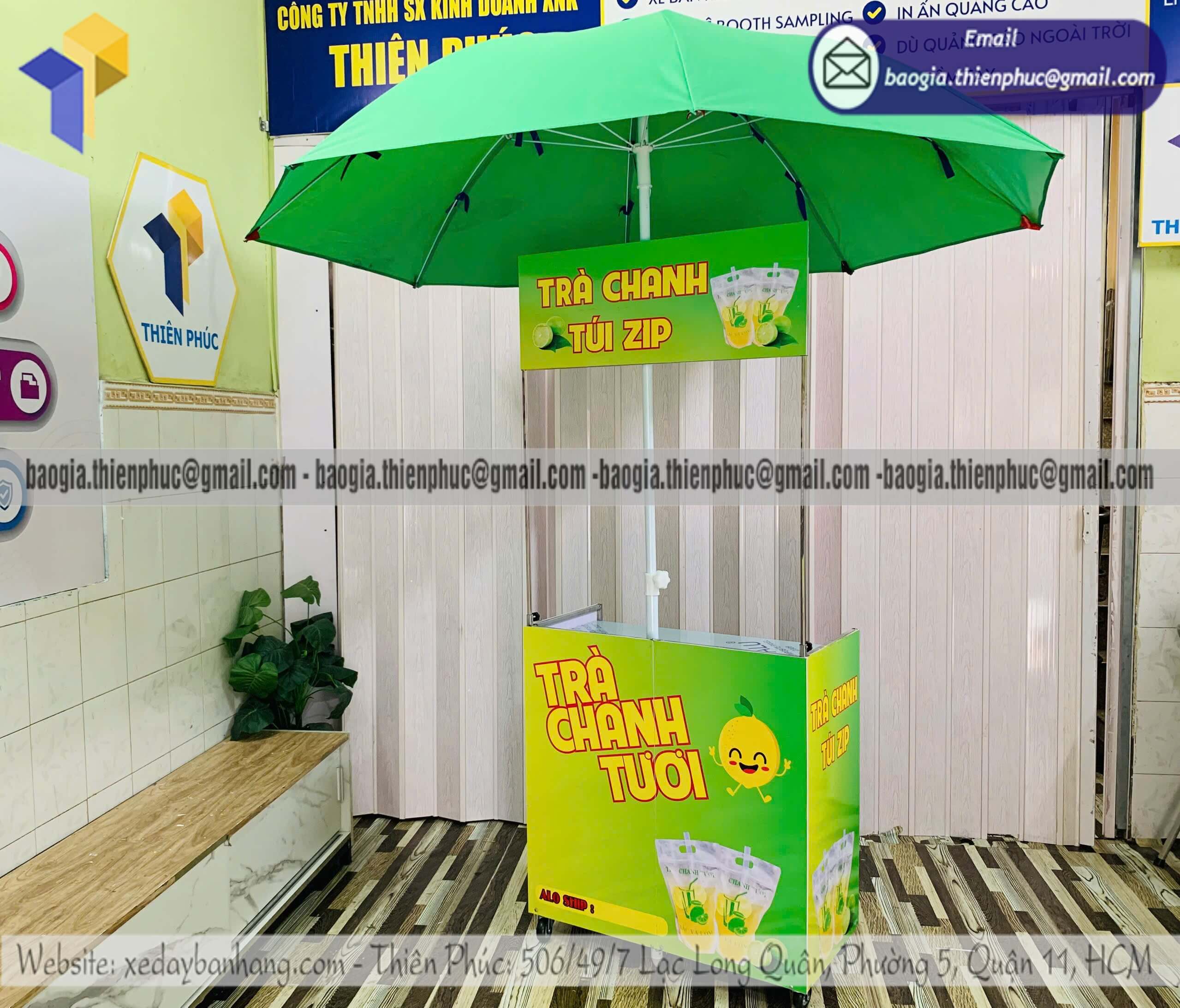 Xe trà chanh tươi bán rong trên lề đường xếp gọn giá tốt Việt Nam kinh doanh 2026