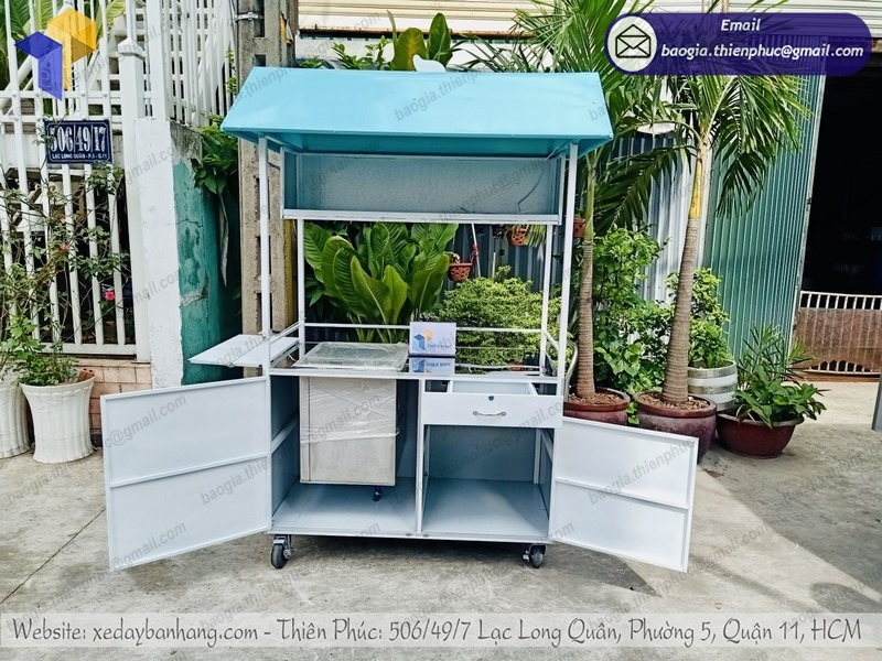 xe trà sữa có mái che giá rẻ