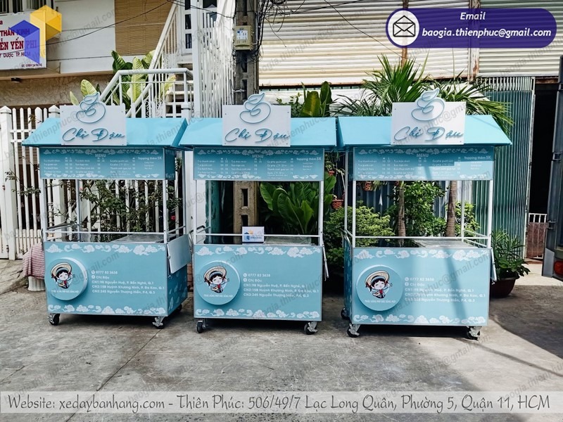 xe trà sữa có mái che