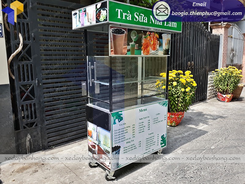 đóng xe trà sữa nhà làm