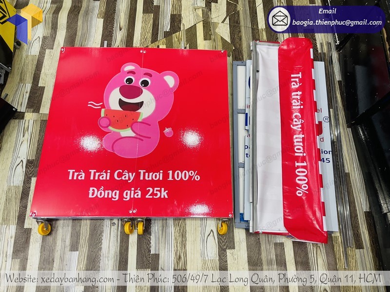 xe trà trái cây vỉa hè gọn