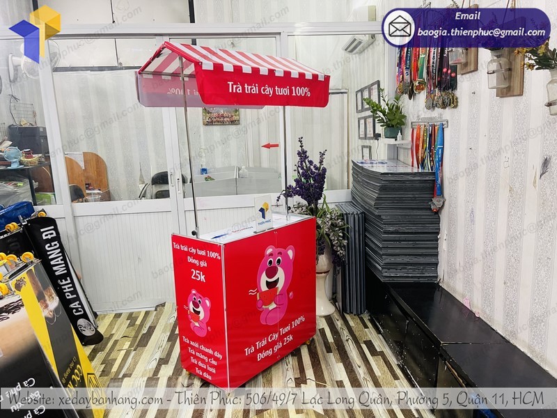 xe trà trái cây vỉa hè rẻ