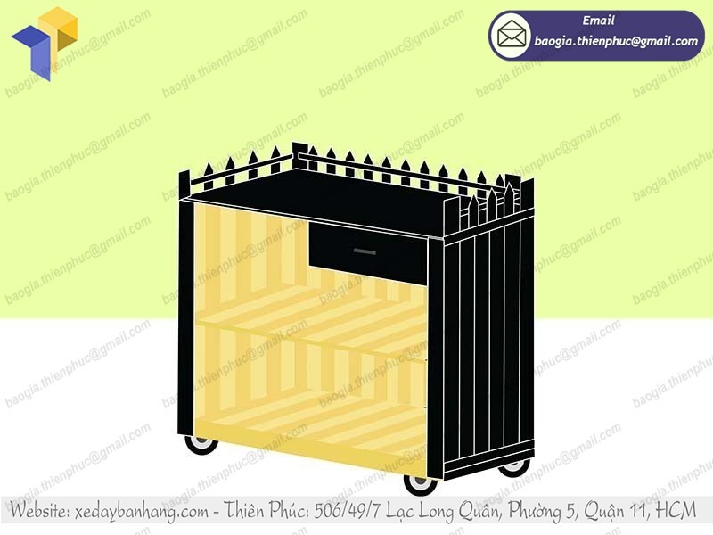 xưởng đóng xe bán cà phê gỗ
