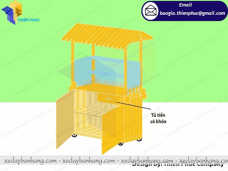 xưởng đóng xe bán trà sữa gỗ giá rẻ