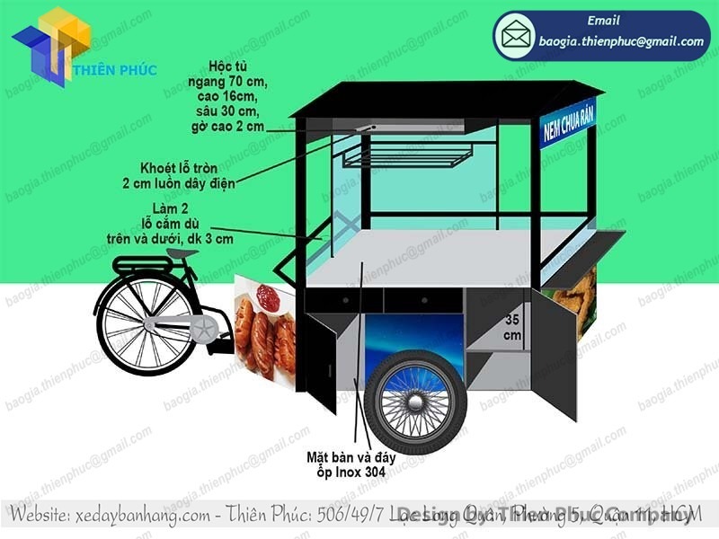 xưởng đóng xe đạp bán cá viên chiên