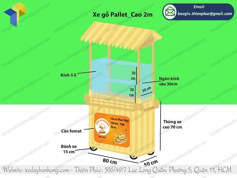 xưởng đóng xe đẩy bán bánh mì giá rẻ