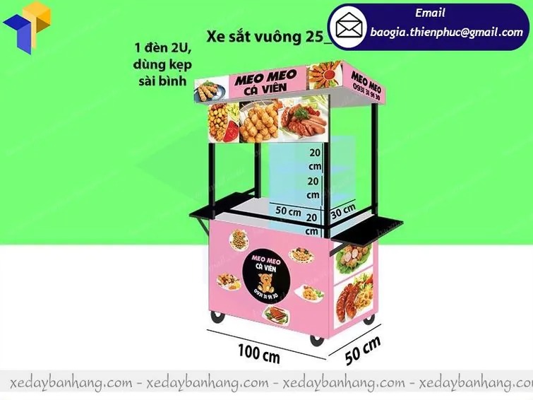 xưởng đóng xe đẩy bán cá viên chiên