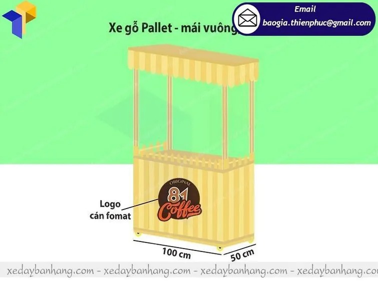 xưởng đóng xe gỗ bán cafe mang đi