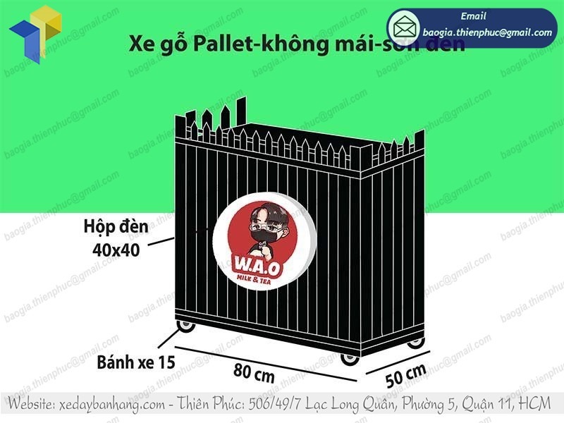 xưởng đóng xe gỗ bán trà sữa đẹp