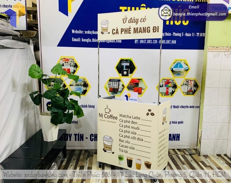 Xưởng sản xuất kệ bán cafe gấp gọn dạo rẻ di động bán take away