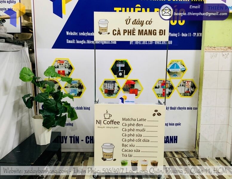 Xưởng sản xuất kệ bán cafe gấp gọn dạo rẻ