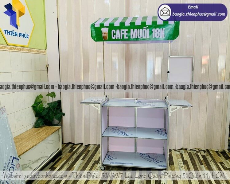 Xưởng sản xuất xe cafe muối dạo lề đường lắp ráp lưu động cực cuốn cho team khởi nghiệp