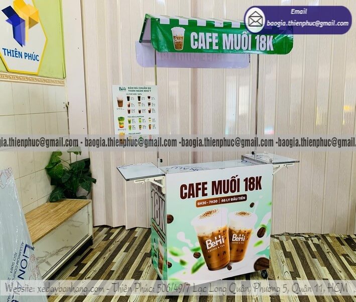 Xưởng sản xuất xe cafe muối dạo lề đường lắp ráp mô hình hot hit hiện nay